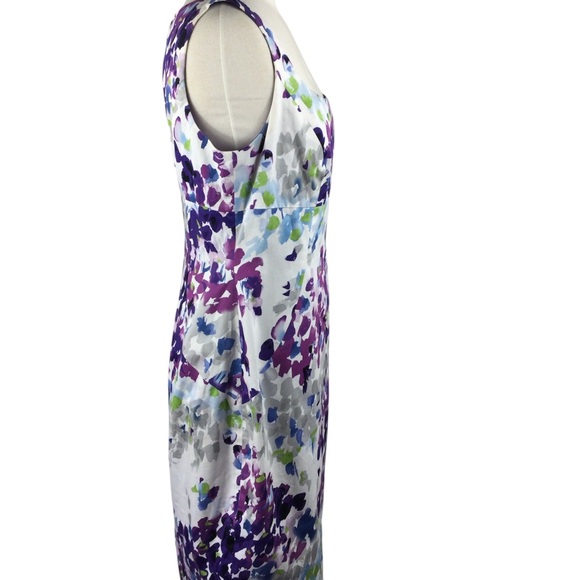 Muse Purple Floral Sleeveless Dress, Size 8 - Picture 3 of 8